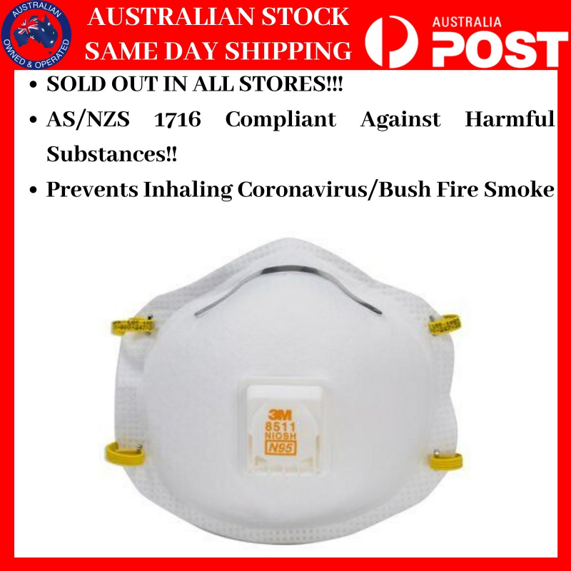 5x 3M N95 P2 Respirator Mask For Coronavirus Wuhan SARS Flu Bushfire Smoke eBay